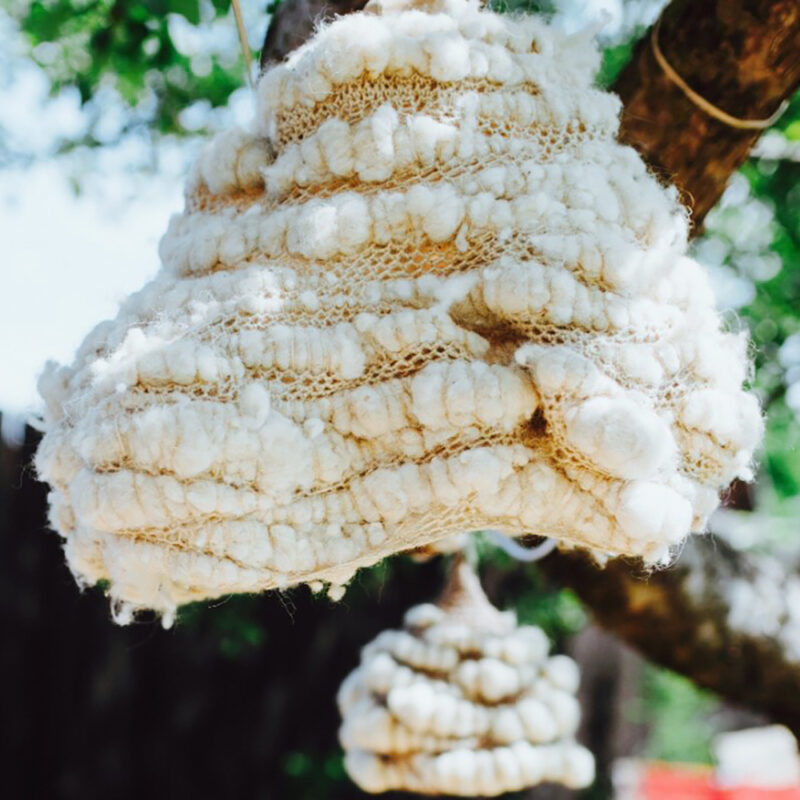 laine crochetée, fibres naturelles